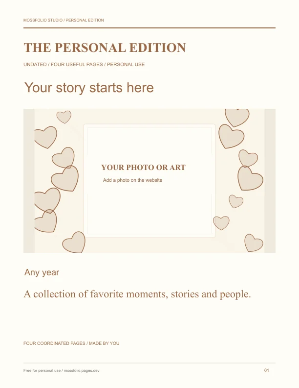 First page of Best Friends Memory Book; four-page free printable PDF