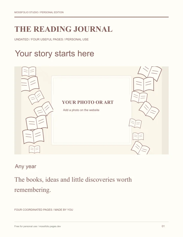 First page of Biography Reading Notebook; four-page free printable PDF