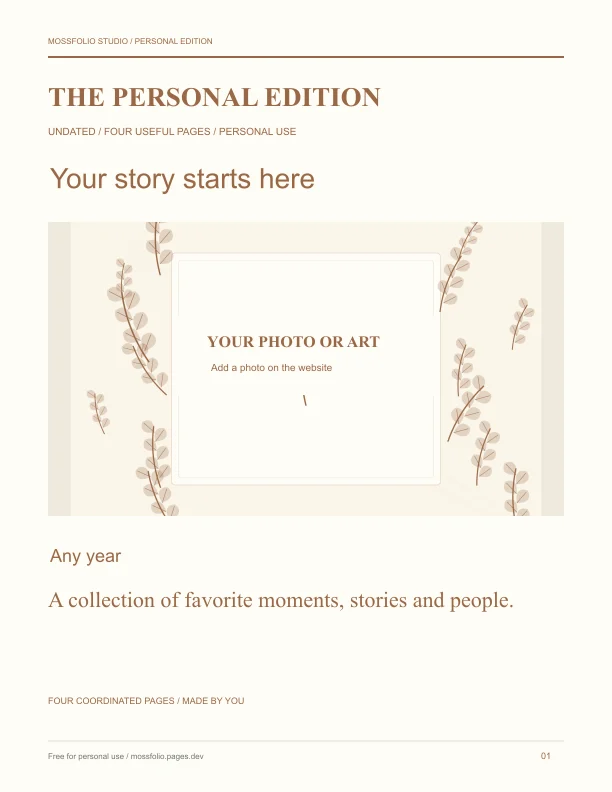 First page of Book Club Friends Memory Book; four-page free printable PDF