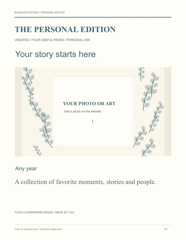 First page of Book Club Friends Shared Adventure Journal; four-page free printable PDF
