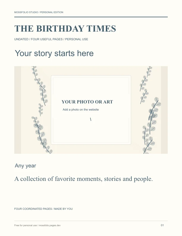 First page of Coworkers Birthday Interview; four-page free printable PDF