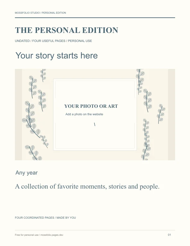 First page of Friendship Shared Adventure Journal; four-page free printable PDF