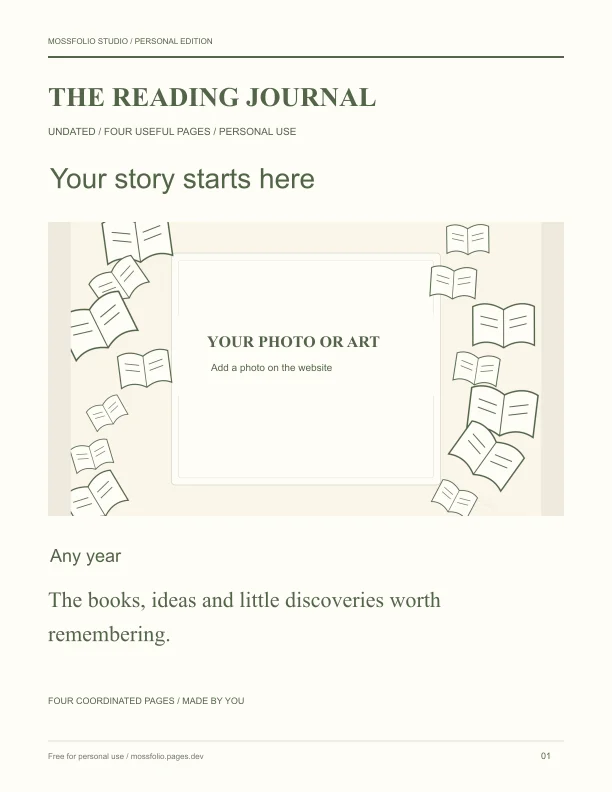 First page of Graphic Novels Reading Notebook; four-page free printable PDF
