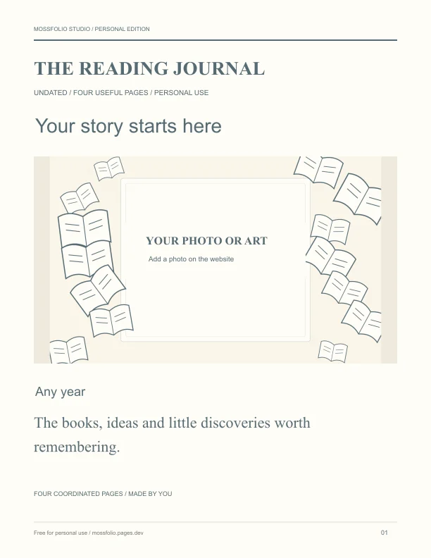 First page of Historical Fiction Reading Notebook; four-page free printable PDF