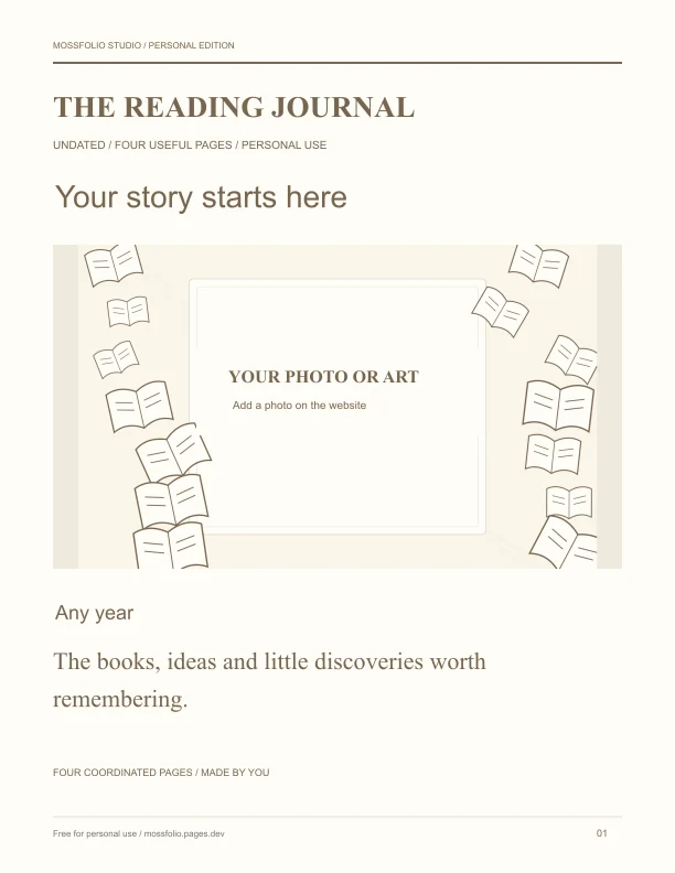 First page of Humor Reading Journal; four-page free printable PDF