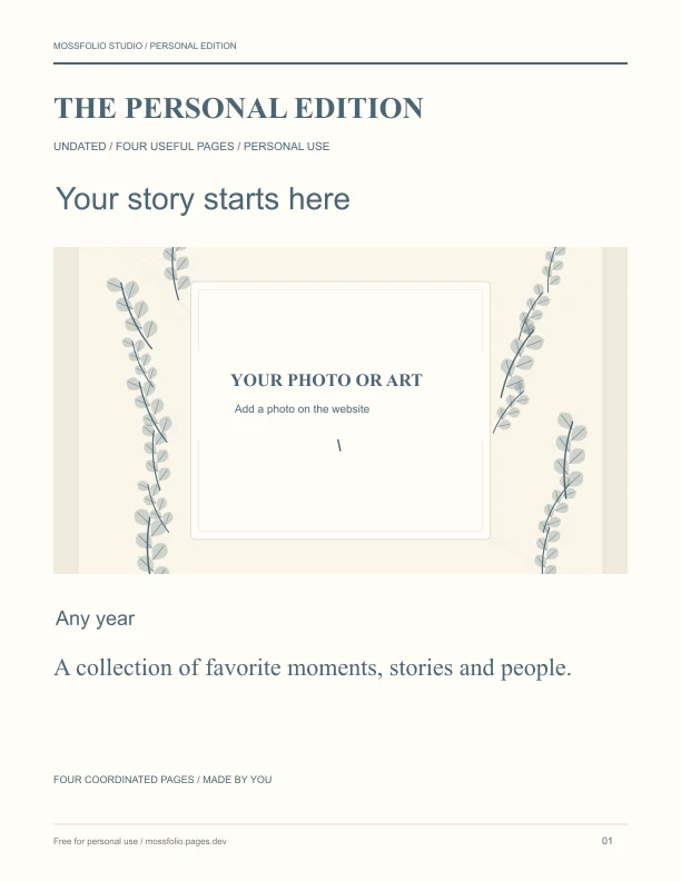 First page of Long-Distance Friends Shared Adventure Journal; four-page free printable PDF