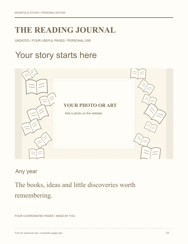First page of Nonfiction Reading Notebook; four-page free printable PDF