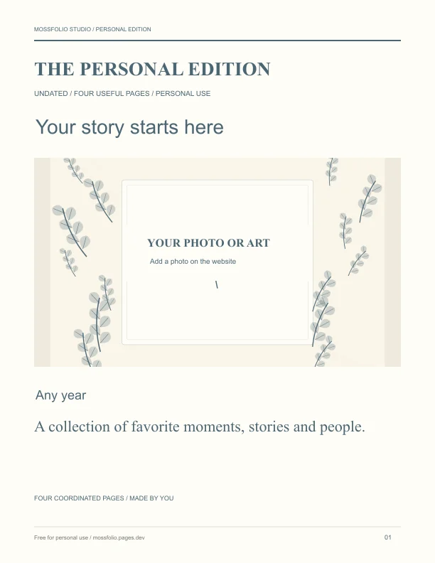 First page of Pet Lovers Shared Adventure Journal; four-page free printable PDF