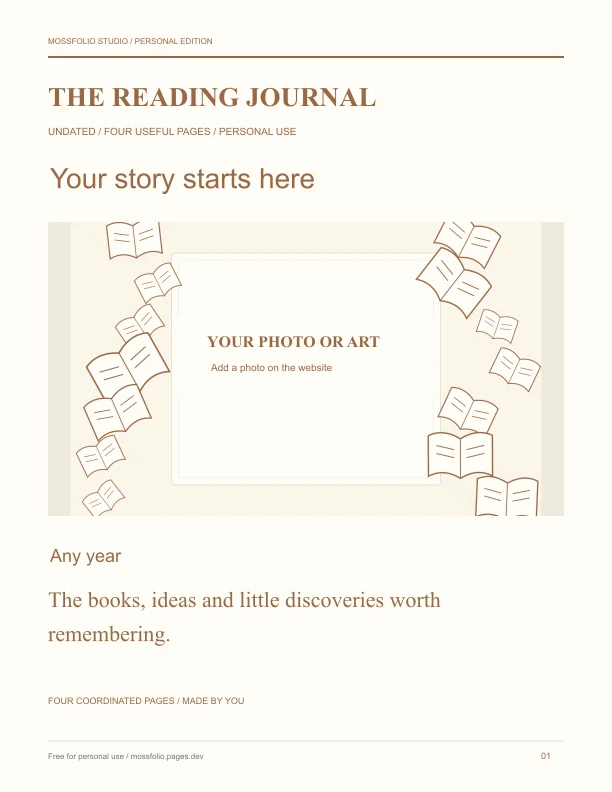 First page of Poetry Reading Notebook; four-page free printable PDF
