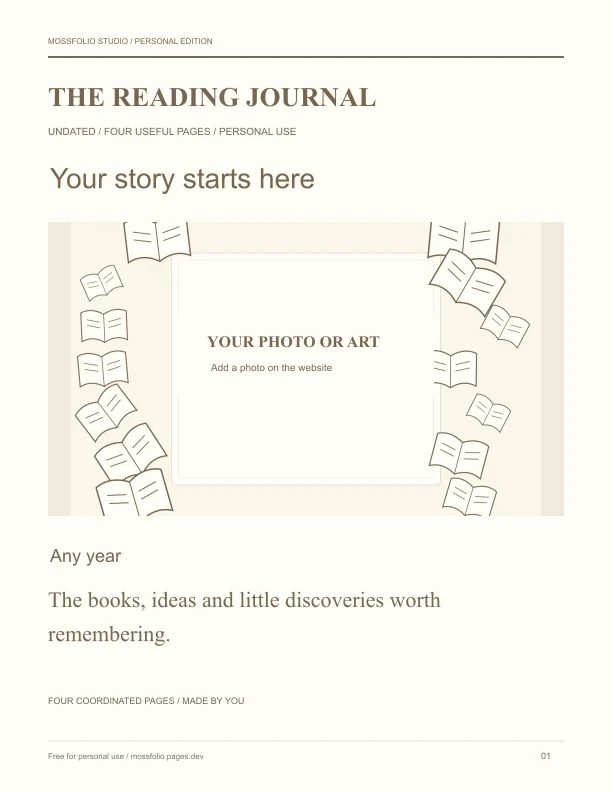First page of Short Stories Reading Notebook; four-page free printable PDF