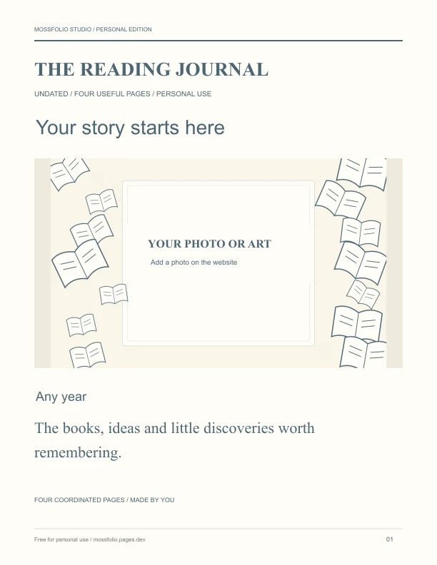 First page of Thriller Reading Notebook; four-page free printable PDF