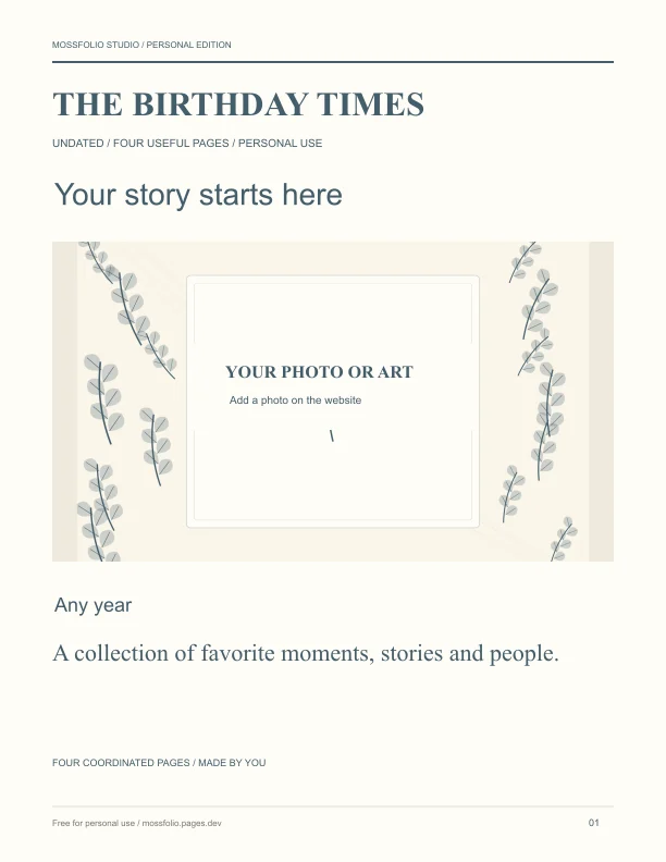 First page of Travel Companions Birthday Interview; four-page free printable PDF